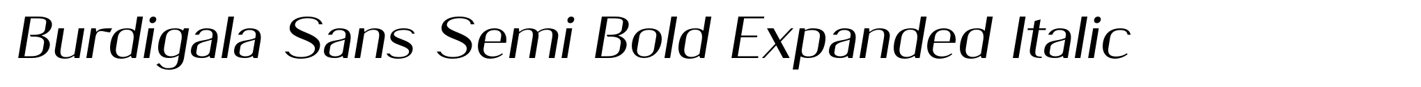 Burdigala Sans Semi Bold Expanded Italic image